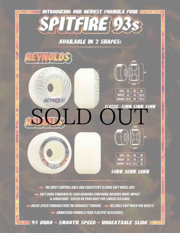 画像2: 【SPITFIRE】RADIALS / NEW SPITFIRE 93 - 56mm/93DU(FORMULA FOUR)  (2)