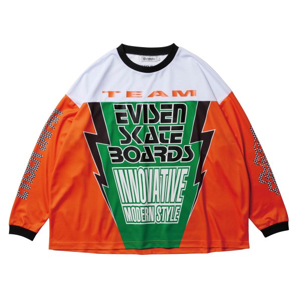 画像1: EVISEN SKATEBOARDS "INNOVATIVE MOTO JERSEY" - ORANGE (1)