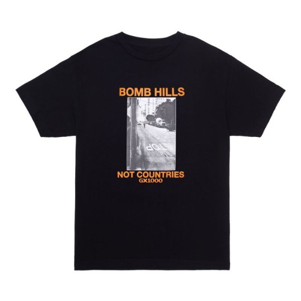 画像1: GX1000 "BOMB HILL NOT COUNTRIES TEE" - BLACK / ORANGE PRINT (1)