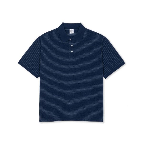 画像1: POLAR SKATE CO. "SURF POLO SHIRT DOTS" - DARK BLUE (1)