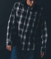 画像7: 【 SALE 】FORMER MERCHANDISE "BROADCAST PLAID LS SHIRT" - BLACK OMBRE (7)