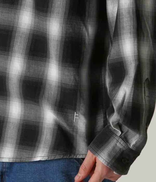 画像6: 【 SALE 】FORMER MERCHANDISE "BROADCAST PLAID LS SHIRT" - BLACK OMBRE (6)