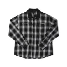 画像1: 【 SALE 】FORMER MERCHANDISE "BROADCAST PLAID LS SHIRT" - BLACK OMBRE (1)