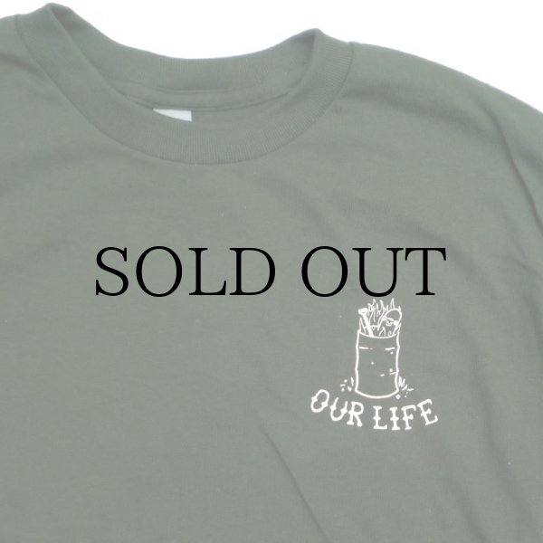 画像4: 【 OUR LIFE 】 OUR LIFE "BURN BARREL TEE " - DARK GREEN (4)