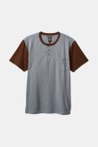 画像1: BRIXTON " 20TH ANNIVERSARY DETROIT HENLEY POCKET T-SHIRT "- HEATHER GREY / PINCONE BROWN  (1)