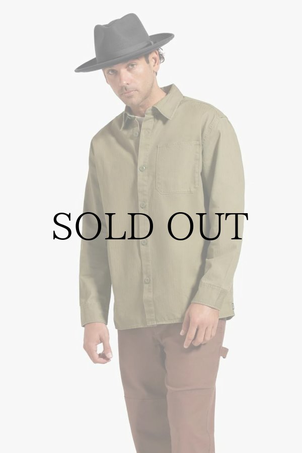 画像2: BRIXTON " SELDEN OVERSHIRT "- OLIVE SURPLUS WORM WASH (2)