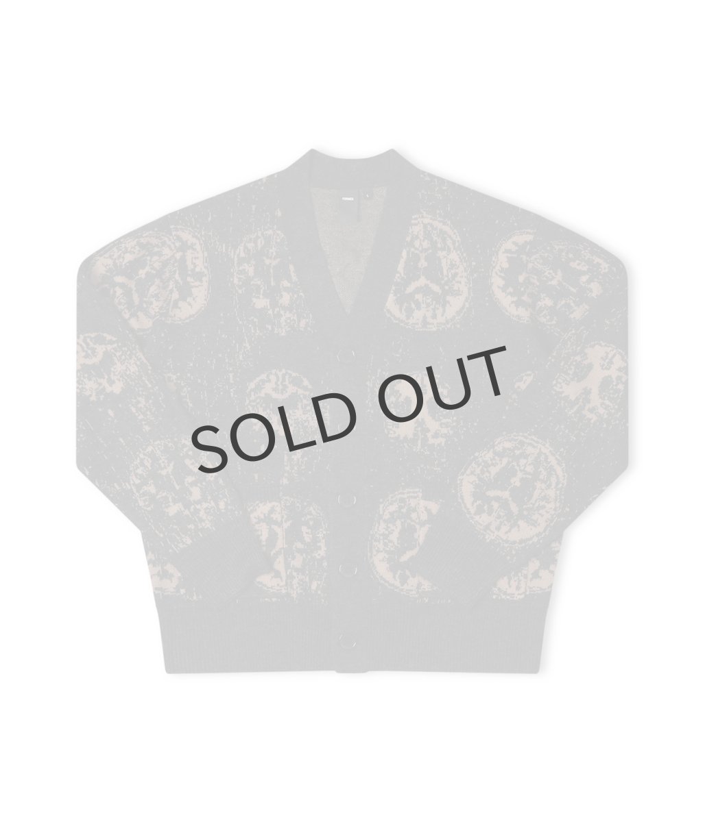 画像1: 【 SALE 】FORMER " CA BRAINSCAN CARDIGAN " - BLACK MUSHROOM   (1)