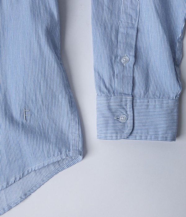 画像6: 【 SALE 】FORMER " BROADCAST STRIPED LS SHIRT " - BLUE WHITE   (6)