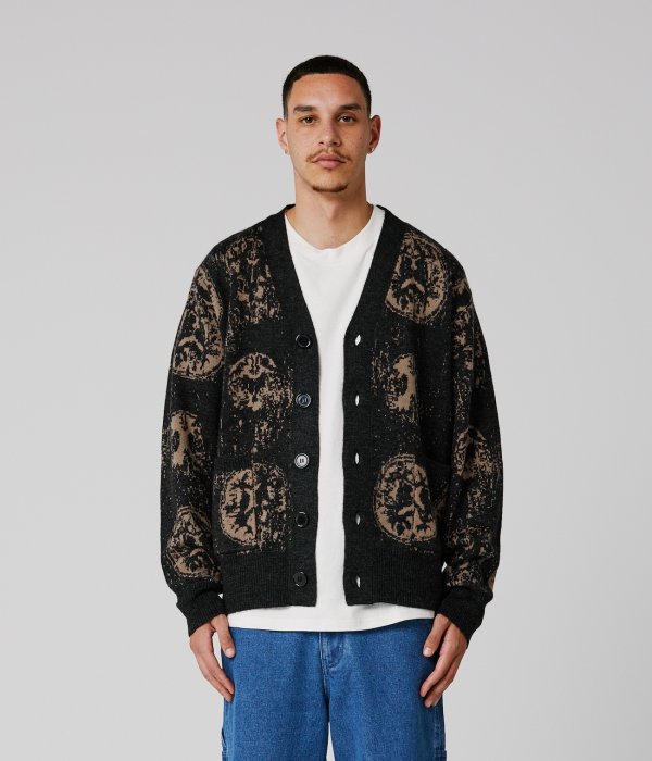 画像2: 【 SALE 】FORMER " CA BRAINSCAN CARDIGAN " - BLACK MUSHROOM   (2)