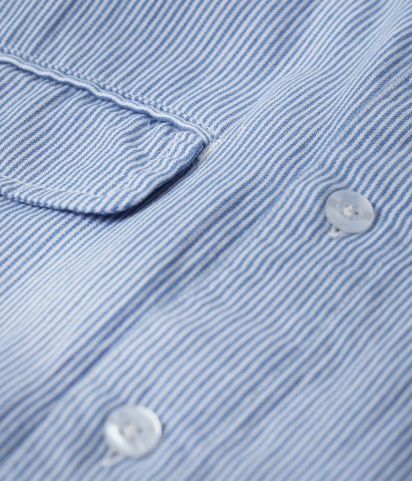 画像5: 【 SALE 】FORMER " BROADCAST STRIPED LS SHIRT " - BLUE WHITE   (5)