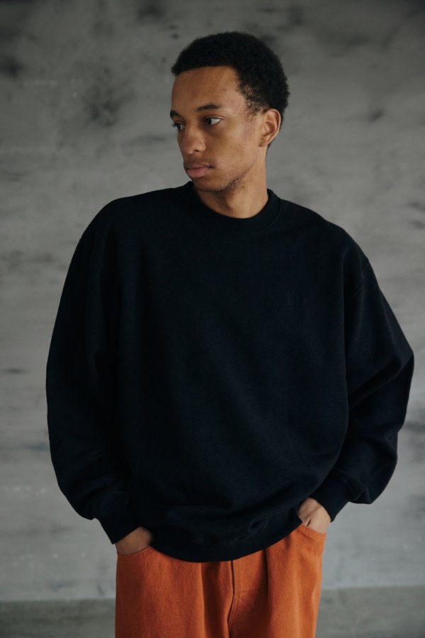 画像1: COMFORTABLE REASON " BOUCLE LOGO SWEAT " - BLACK (1)