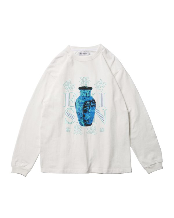 画像1: EVISEN " VASE LOGO LS TEE " - WHITE (1)