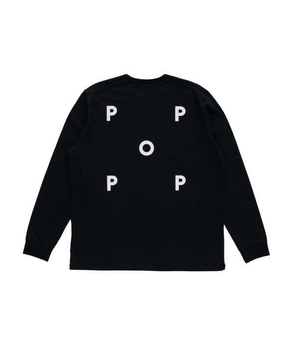 画像2: POP TRADING COMPANY " POP LOGO LONGSLEEVE TEE " - BLACK/WHITE (2)