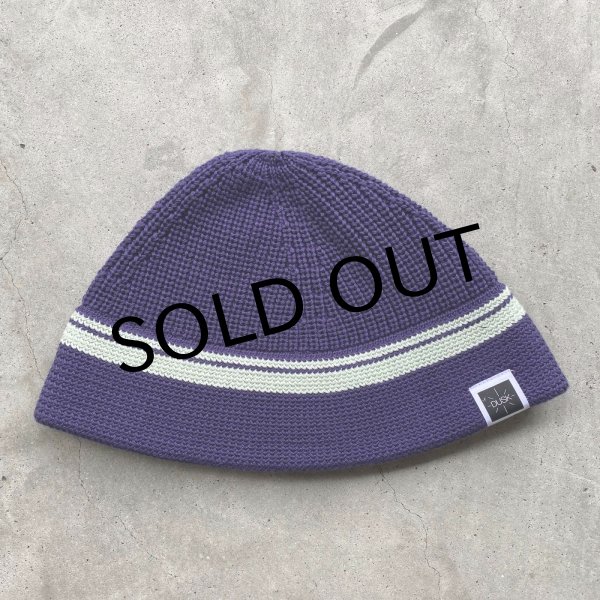 画像1: DUSK " LINE BEANIE HAT " - BLUEBERRY × MINT (1)