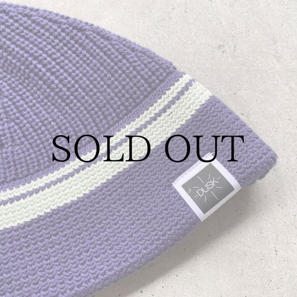 画像2: DUSK " LINE BEANIE HAT " - BLUEBERRY × MINT (2)