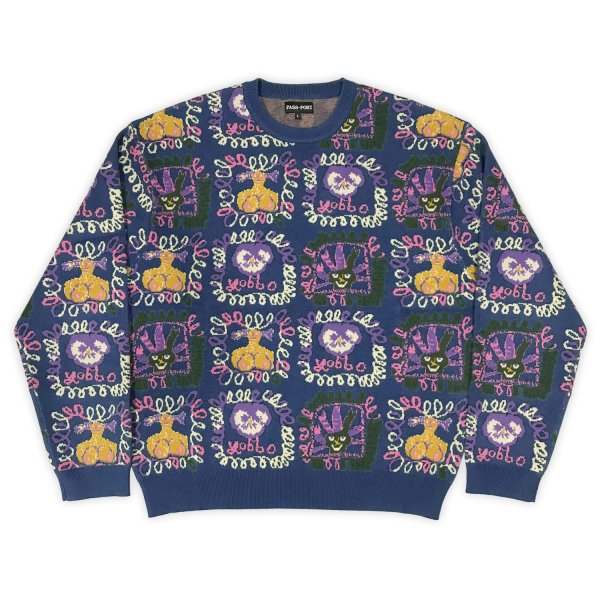 画像1: PASS~PORT.  " FACES KNIT SWEATER " - HARBOUR BLUE   (1)