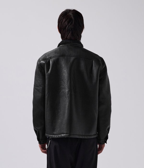 画像5: FORMER " SHERPA LEATHER JACKET " - BLACK (5)