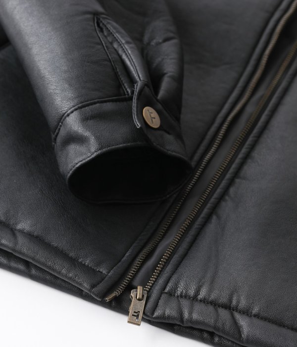 画像10: FORMER " SHERPA LEATHER JACKET " - BLACK (10)