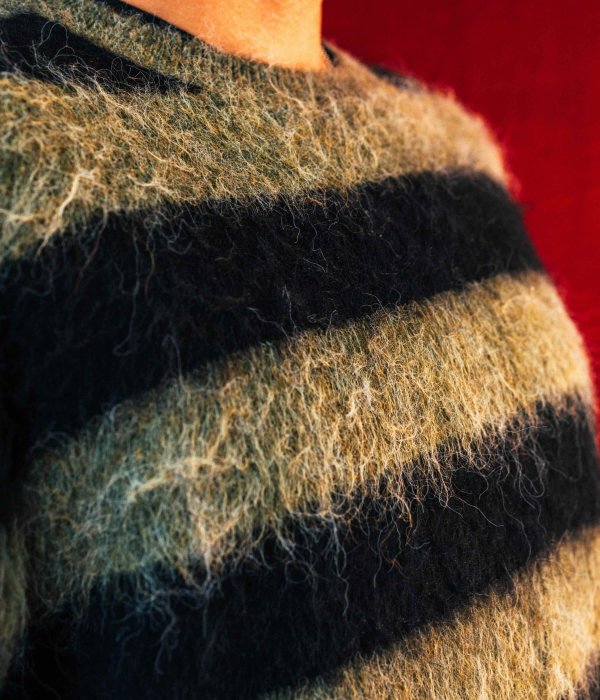 画像5: 【 SALE 】FORMER / DION AGIUS COLLECTION " DION STRIPE KNIT " - BLACK  (5)