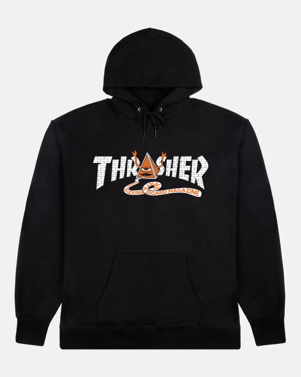 画像1: THRASHER " THRASHER × TOY MACHINE / PYRAMID HOODIE " - BLACK  (1)