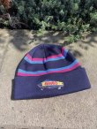 画像1: KROOKED " BORED CUFF BEANIE" - NAVY / BLUE / MAGENTA (1)