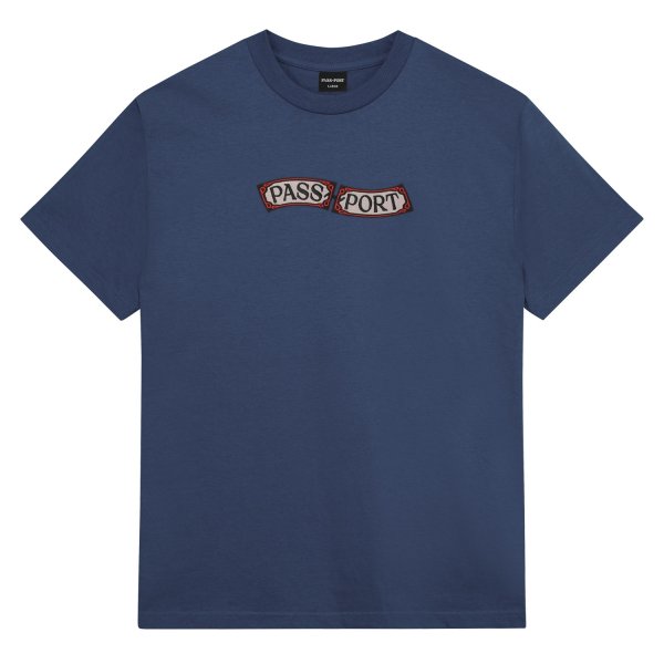 画像1: PASS~PORT.  " RED FLAG  TEE " - HARBOUR BLUE (1)