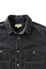 画像3: COMFORTABLE REASON | FADE DENIM SHIRTS - BLACK (3)