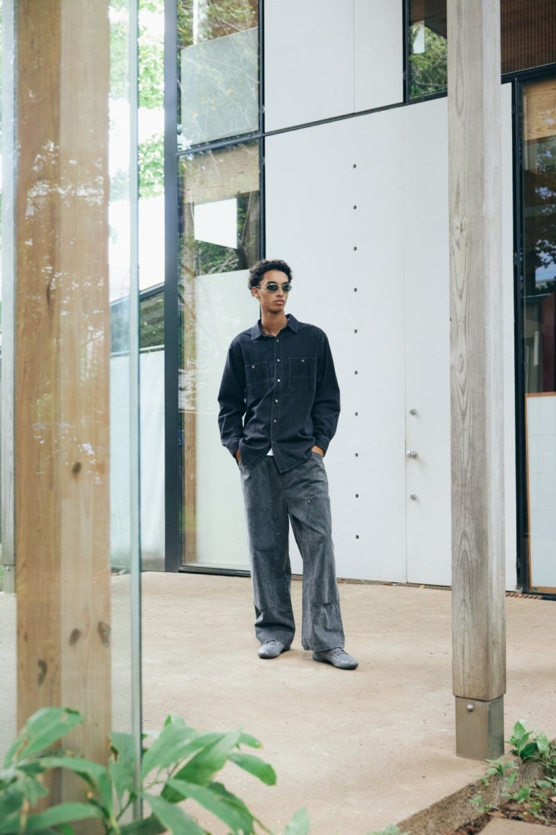 画像5: COMFORTABLE REASON | FADE DENIM SHIRTS - BLACK (5)
