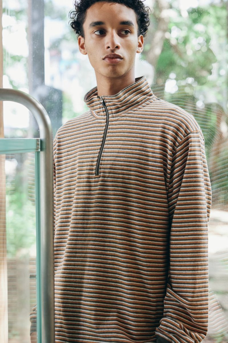 画像7: COMFORTABLE REASON | MULTI BOARDER L/S STAND ZIP  - ORANGE (7)