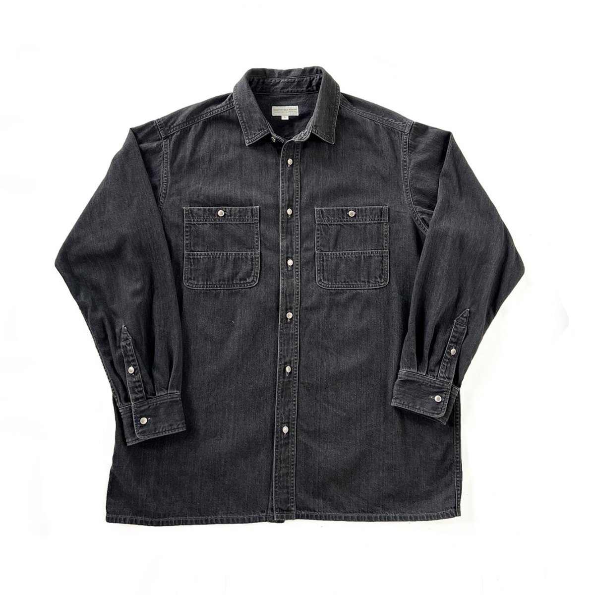 画像1: COMFORTABLE REASON | FADE DENIM SHIRTS - BLACK (1)