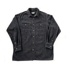 画像1: COMFORTABLE REASON | FADE DENIM SHIRTS - BLACK (1)
