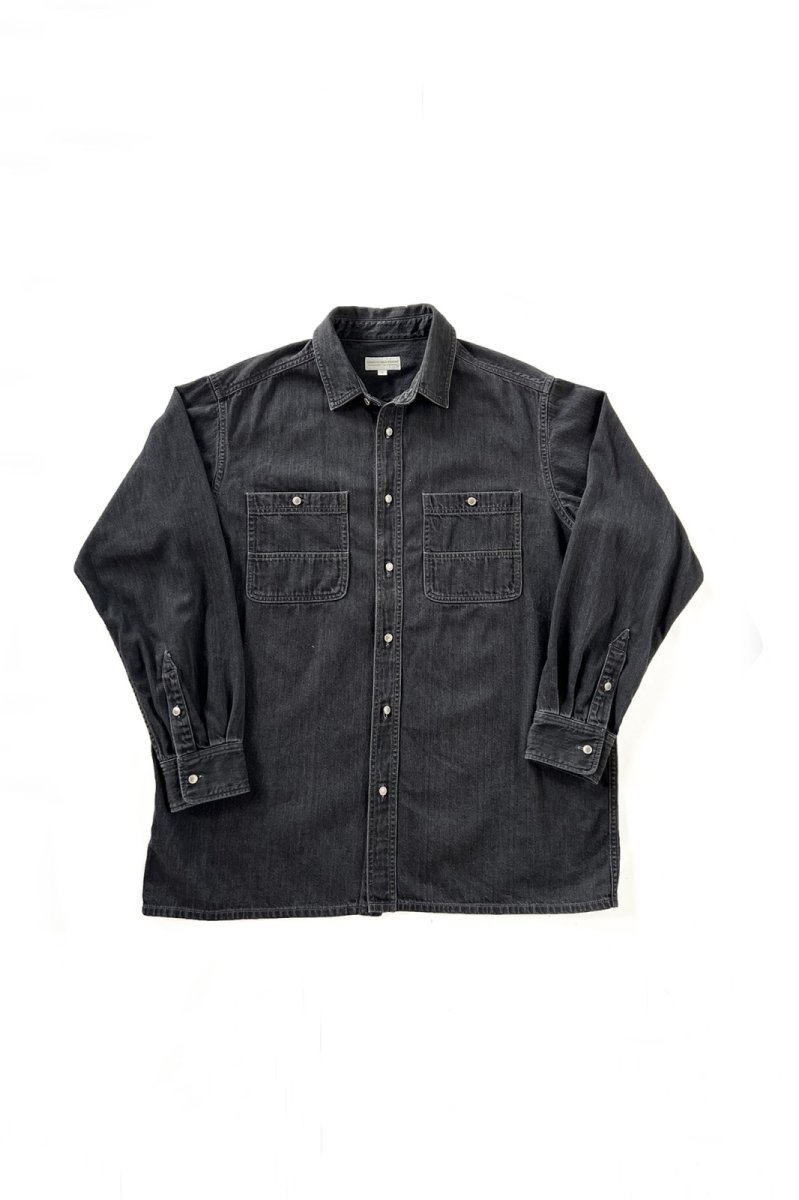画像2: COMFORTABLE REASON | FADE DENIM SHIRTS - BLACK (2)