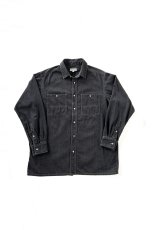 画像2: COMFORTABLE REASON | FADE DENIM SHIRTS - BLACK (2)