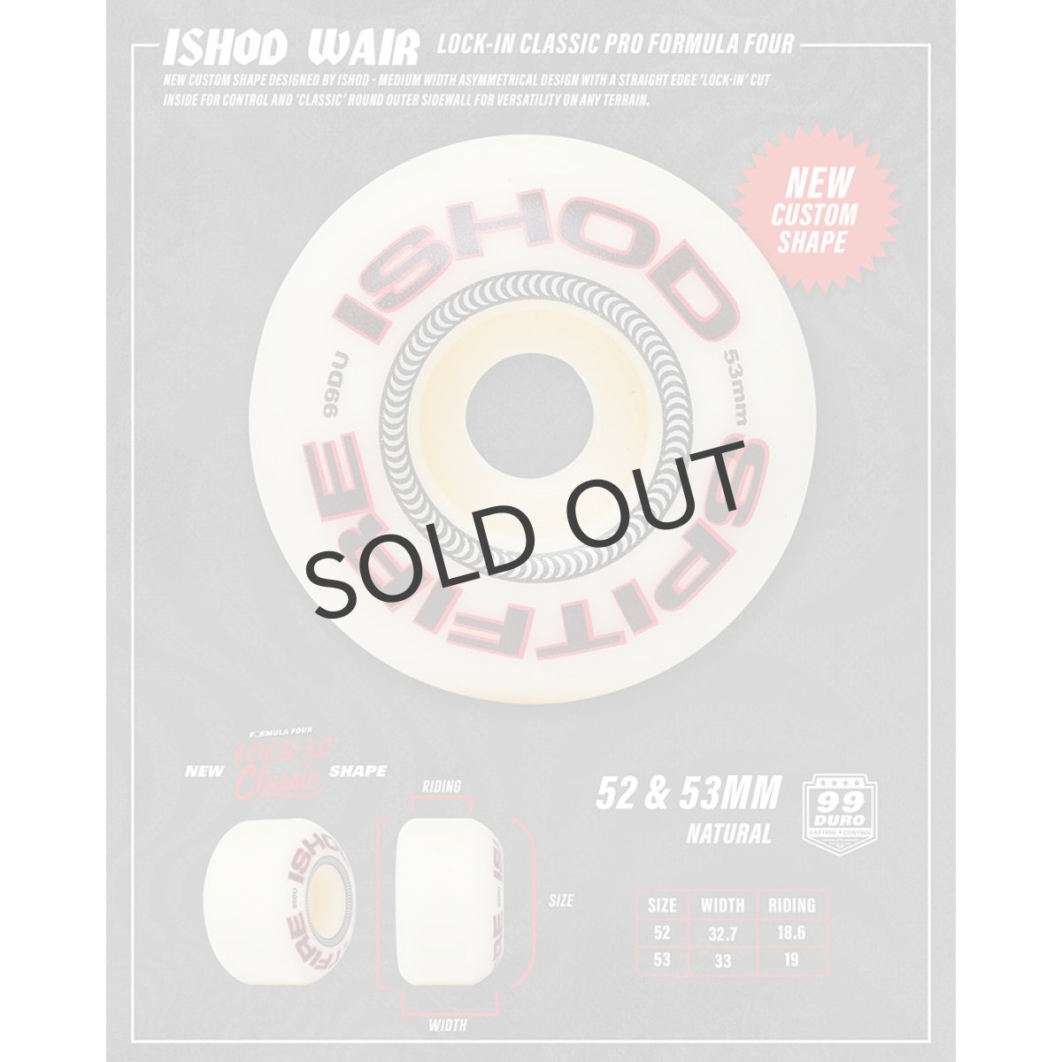 画像5: 【 SPITFIRE WHEELS 】 " FORMULA FOUR / ISHOD WAIR " - 53MM / LOCK-IN CLASSIC 99DU   (5)