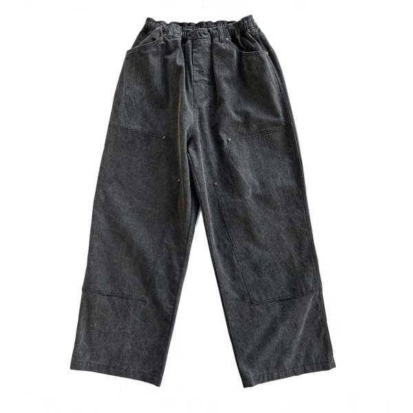 画像1: COMFORTABLE REASON " DOUBLE KNEE PIGUMENT PANT " - BLACK (1)