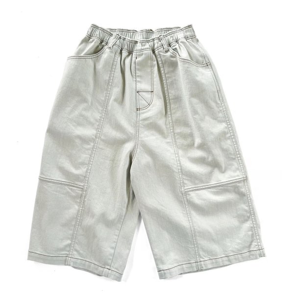 画像1: COMFORTABLE REASON " DENIM BAGGY SHORTS " - SNOW (1)