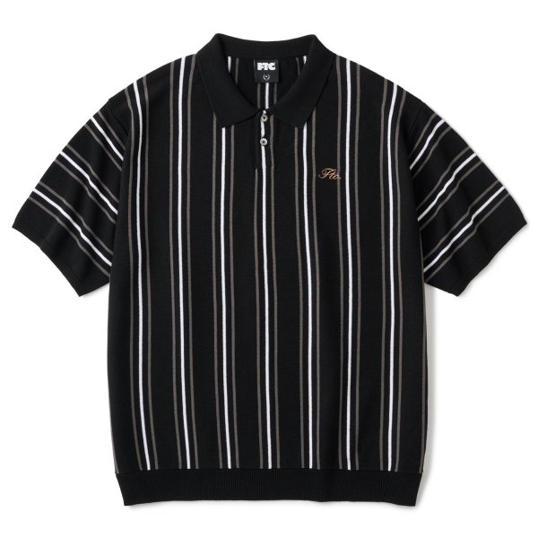 画像1: FTC " STRIPE KNIT POLO " - BLACK (1)
