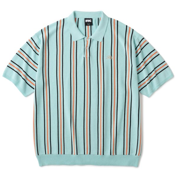 画像1: FTC " STRIPE KNIT POLO " - TEAL (1)