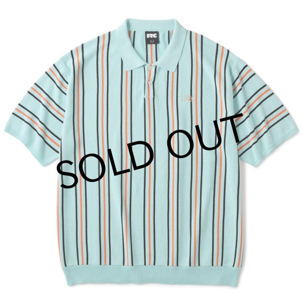 画像1: FTC " STRIPE KNIT POLO " - TEAL (1)
