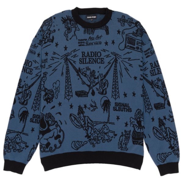 画像1: PASS~PORT.  " EYEBALL KNIT SWEATER " - HARBOUR BLUE / BLACK (1)