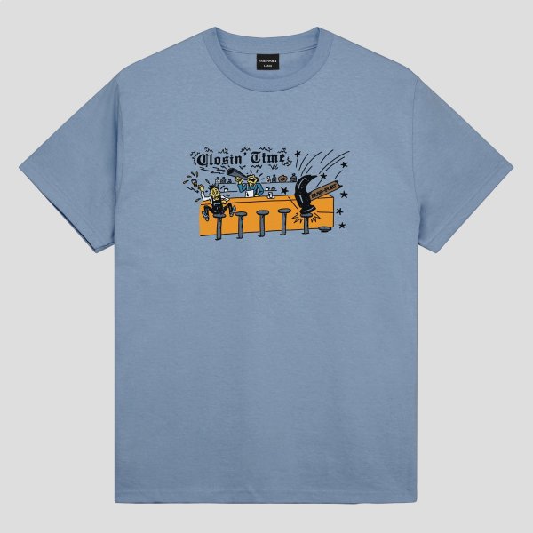 画像1: PASS~PORT.  " CLOSIN' TIME TEE " - WASHED OUT BLUE (1)