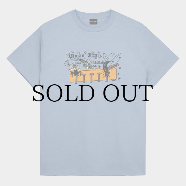画像1: PASS~PORT.  " CLOSIN' TIME TEE " - WASHED OUT BLUE (1)