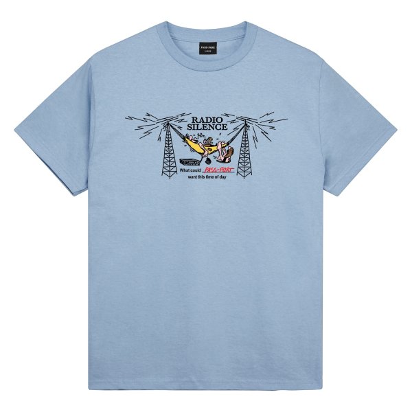 画像1: PASS~PORT.  " RADIO AILENCE TEE " - STONEWASH BLUE (1)