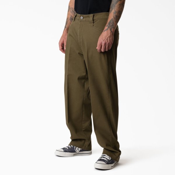画像1: DICKIES Skateboarding  Mike Anderson Collection " Mike Anderson Loose Fit Flex Work Pants " - Dark Olive (1)