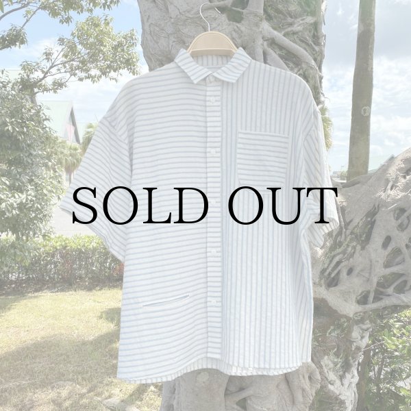 画像1: NOROLL " STRIPE S/S SHIRT " - BLUE (1)
