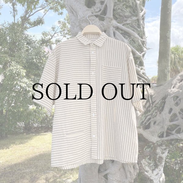 画像1: NOROLL " STRIPE S/S SHIRT " - BROWN (1)
