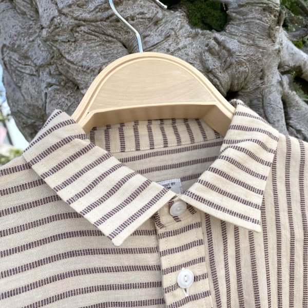 画像2: NOROLL " STRIPE S/S SHIRT " - BROWN (2)