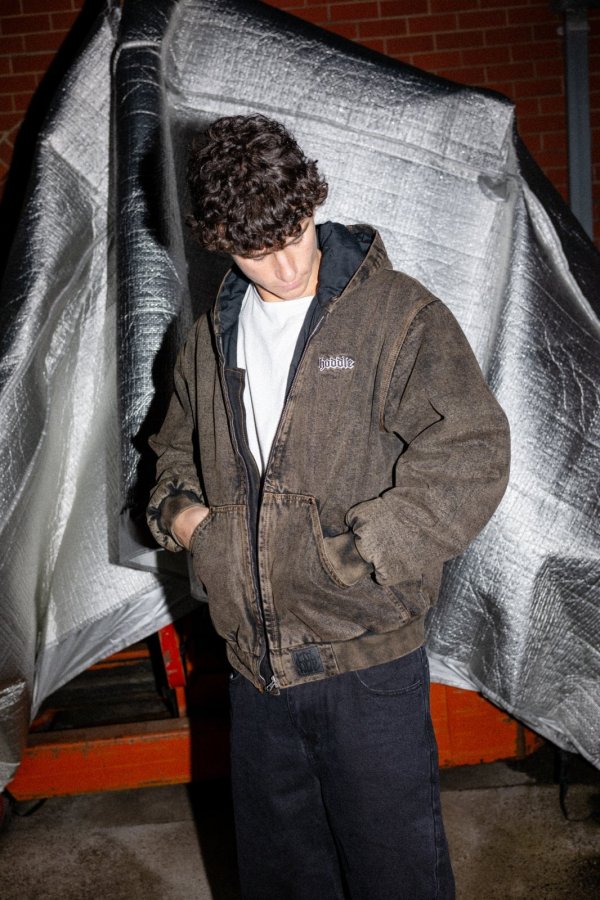 画像4: HODDLE " HDL HOODED QUILTED DENIM JACKET " - BROWN WASH (4)