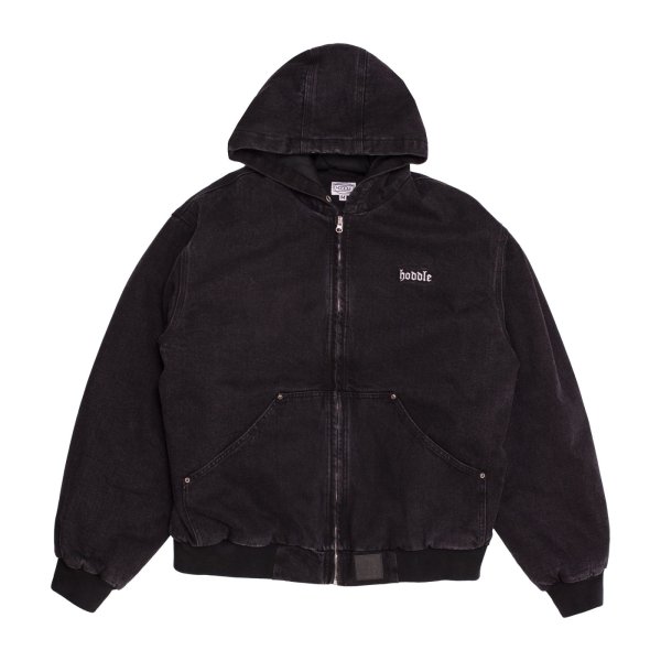 画像1: HODDLE " HDL HOODED QUILTED DENIM JACKET " - BLACK WASH (1)