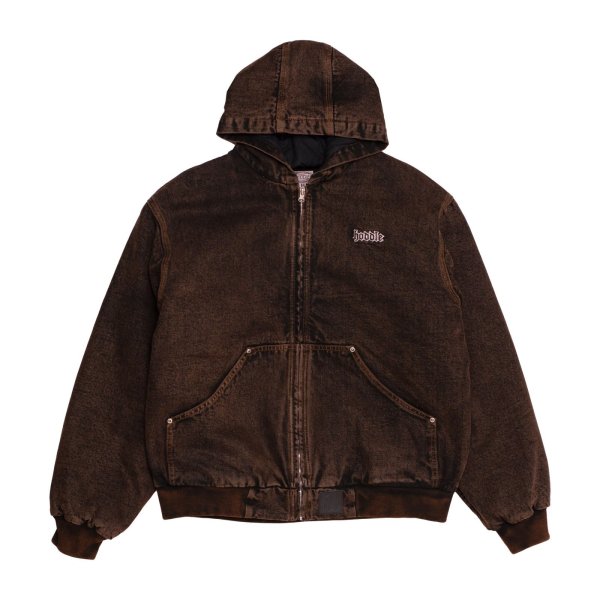 画像1: HODDLE " HDL HOODED QUILTED DENIM JACKET " - BROWN WASH (1)